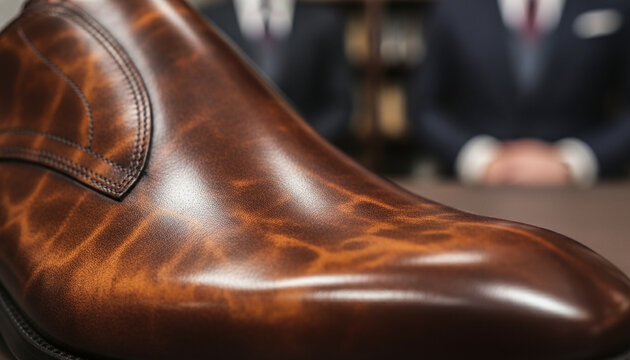 Luxury Museum Calf leather texture with mottled cloudy amber patina