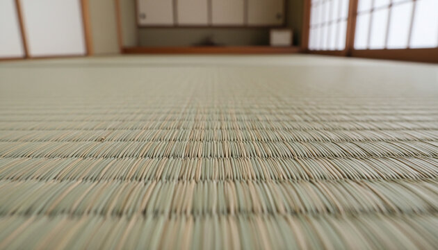 Traditional Japanese Tatami mat texture with woven Igusa rush grass