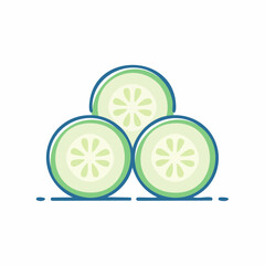 Obraz premium Cucumber Slices Icon