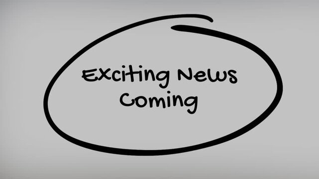 Exciting News Coming Hand Writing Text on Glass Screen