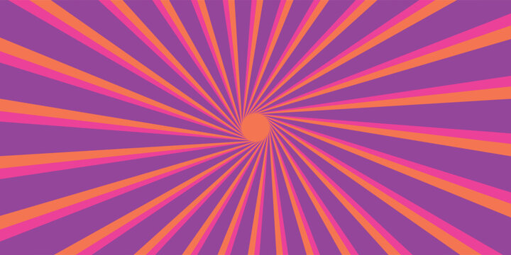 Pink and Orange Multi colour vintage sunburst starburst background