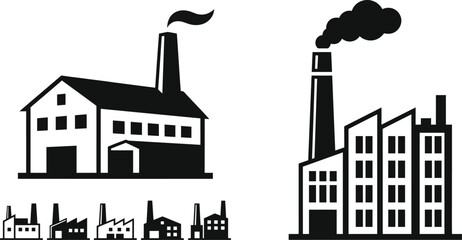 Obraz premium Industrial factory and mill vector illustration Vector