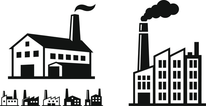 Industrial factory and mill vector illustration Vector