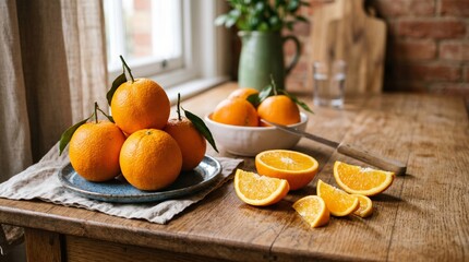 orange on the table 