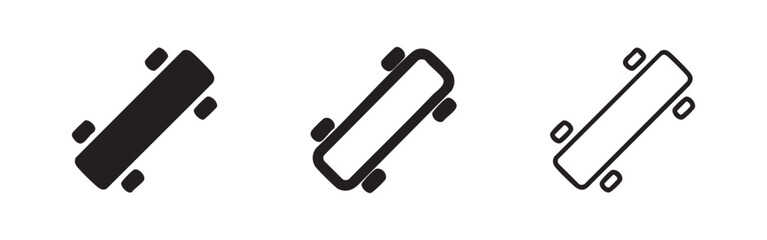 Set of skateboard icons, representing sport and youth culture © liubomir118809