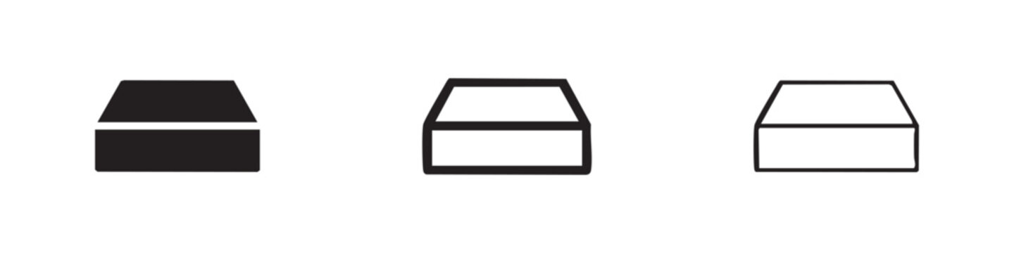 Set of trapezoid block icons, representing blocks or building elements