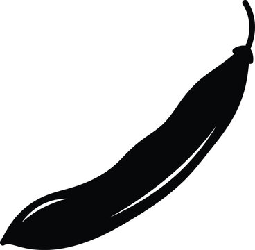 Black silhouette of a banana with potassium tropical silhouette illustration