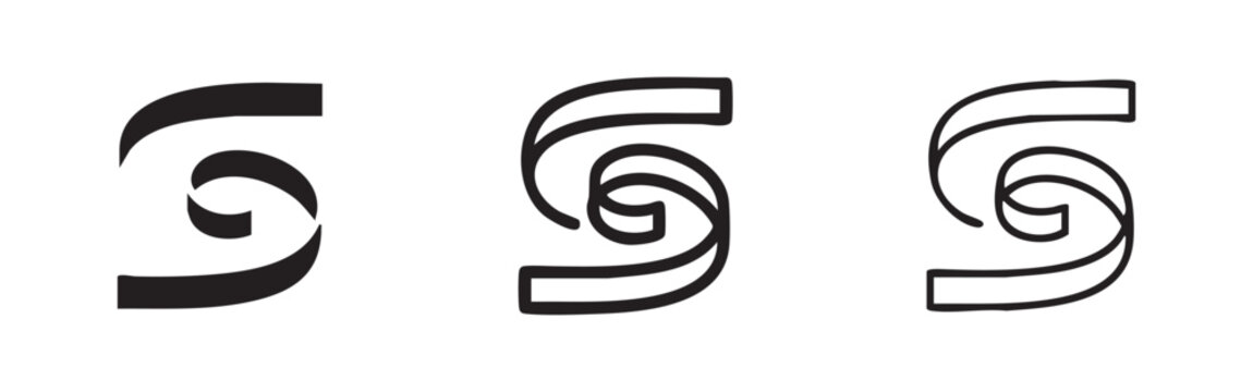 Stylized 'S' letter icons: solid, double line, outlined