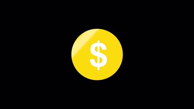 USD Coin Animation in 4K with Transparent Background
