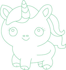 Unicorn Coloring Page For Kids © Jaynal
