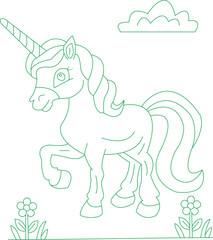 Unicorn Coloring Page For Kids © Jaynal
