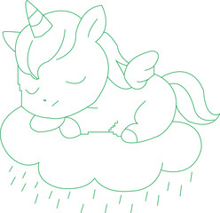 Unicorn Coloring Page For Kids © Jaynal