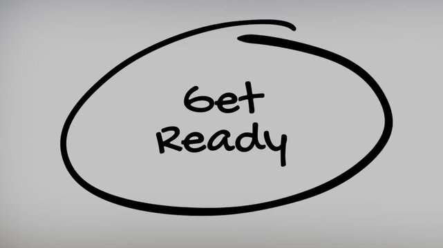 Get Ready Hand Writing Text on Glass Screen