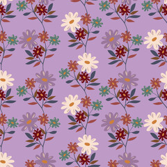 Obraz premium pattern, seamless, vector, nature, floral, flower, wallpaper, illustration, design, leaves, art, spring, decoration, autumn, texture, plant, vintage, green, yellow, ornament, flowers, decor, textile, 