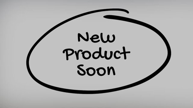 New Product Soon Hand Writing Text on Glass Screen