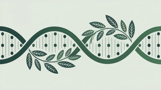Organic growth and nature intertwining with the double helix of DNA, symbolizing life sciences and genetic research.