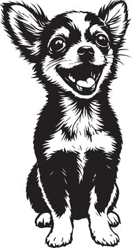 Happy Smiling Dog Vector Illustration - Hand Drawn Style Puppy Portrait