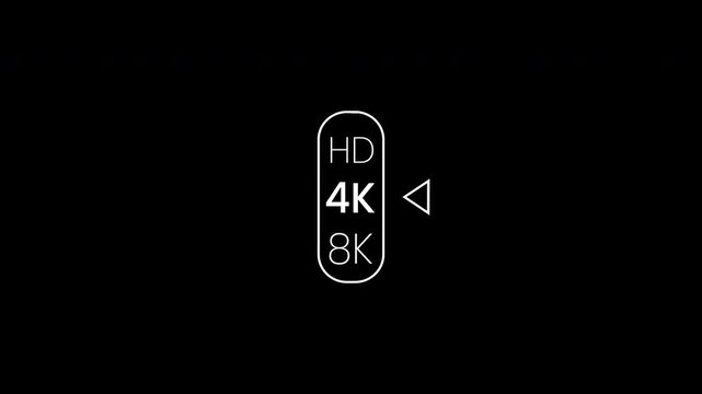 Interactive Digital Interface Displaying Resolution Settings for Ultra High Definition 4K Video Playback