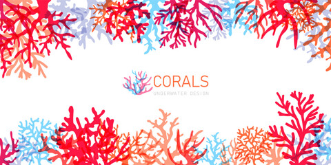 Reef with corals. Underwater or aquarium landscape scene. © KsanaGraphica