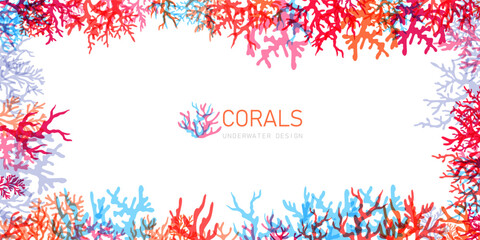 Reef with corals. Underwater or aquarium landscape scene. © KsanaGraphica