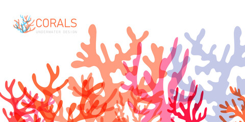 Reef with corals. Underwater or aquarium landscape scene. © KsanaGraphica