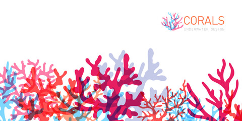 Reef with corals. Underwater or aquarium landscape scene. © KsanaGraphica