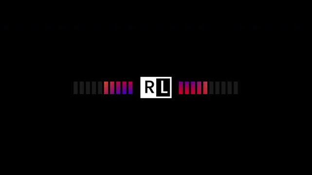 Stereo Audio Level Indicator Animation Showing Left and Right Channel Balance with Colorful Bars