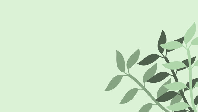 Muted abstract minimalist botanical on a pale mint green background