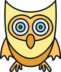 Fototapeta premium Cute cartoon owl drawing representing wisdom and education