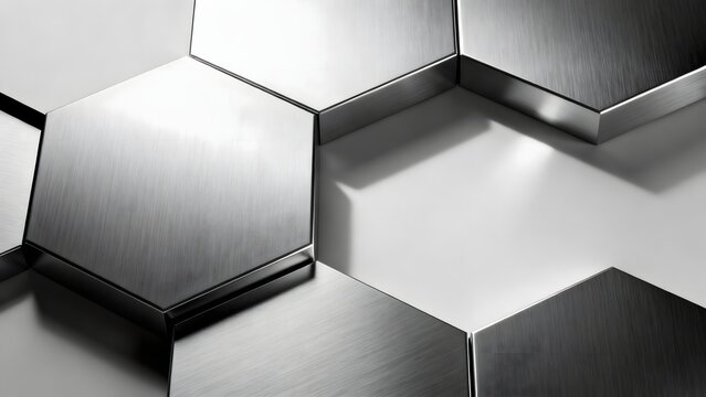 Metallic hexagonal plates in geometric pattern