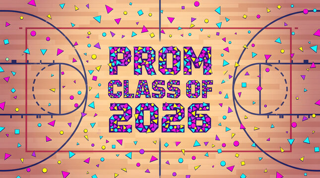 Prom celebration on basketball court