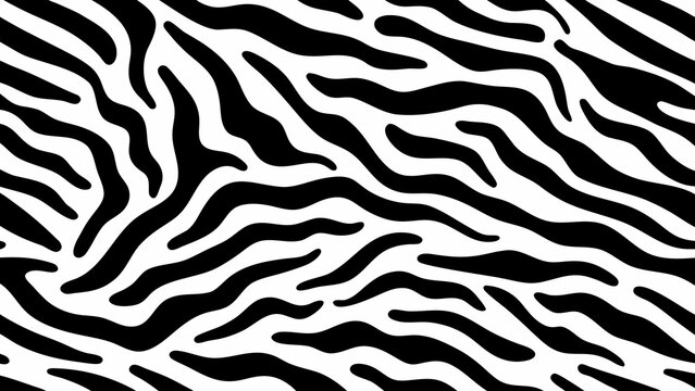 seamless zebra stripe pattern black and white animal print with organic shapes
