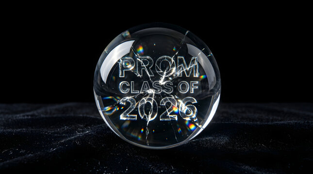 Glass ball with prom class of 2025 text