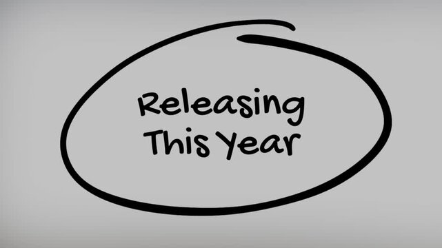Releasing This Year Hand Writing Text on Glass Screen