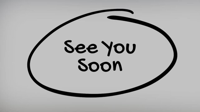 See You Soon Hand Writing Text on Glass Screen
