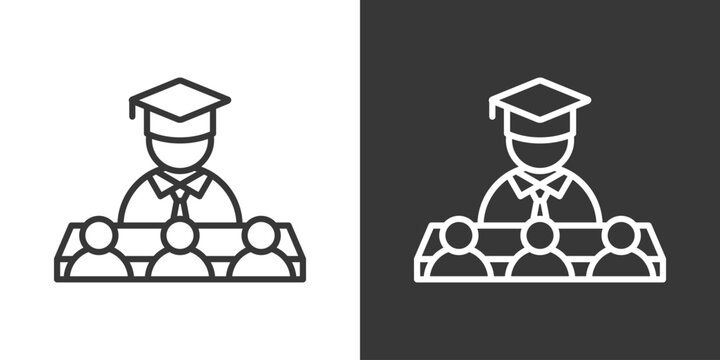 Classroom Icon Set Vector Collection Isolated In Black And White