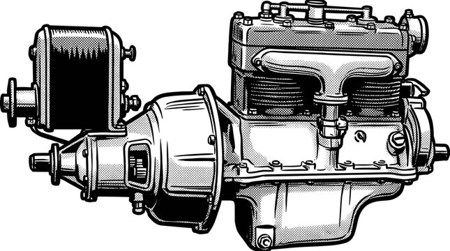 Vintage motorcycle engine closeup 6.