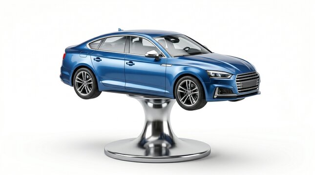 model miniature diecast scale collectible toy vehicle automobile audi sedan four door metallic silver base display stand chrome wheels detailed replica small precise engine