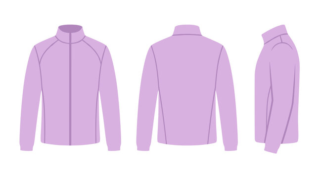 Lavender purple zip up jacket vector sketch isolated on transparent background