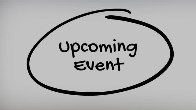 Upcoming Event Hand Writing Text on Glass Screen