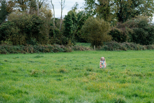 Family walks in nature, Co. Kildare with horses and 7 children