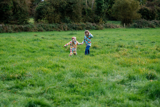 Family walks in nature, Co. Kildare with horses and 7 children
