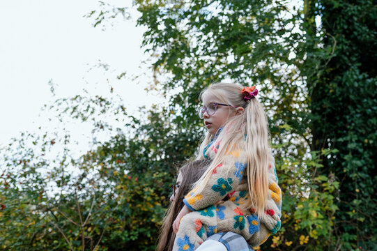 Family walks in nature, Co. Kildare with horses and 7 children