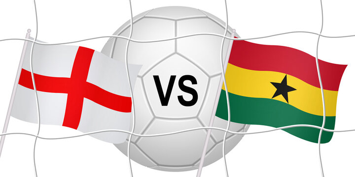 Flags of two opposing countries in a football match