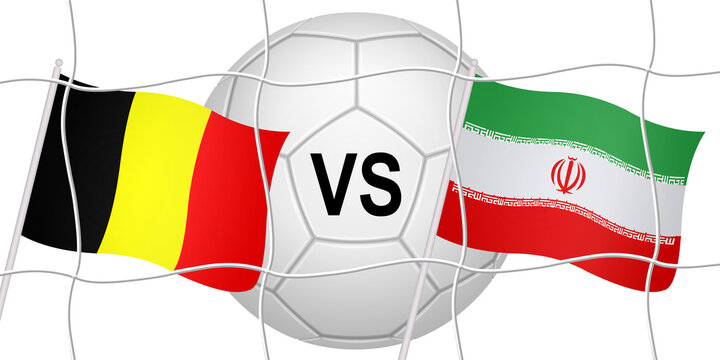 Flags of two opposing countries in a football match
