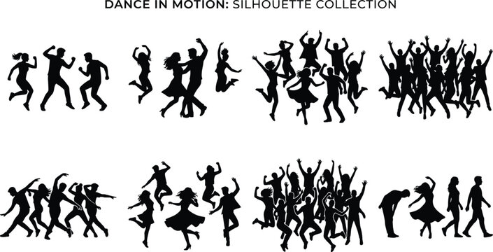Dance in Motion Silhouette Collection with Party and Performance Poses
