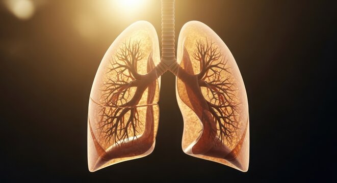 Human lungs with bronchial tree illustration