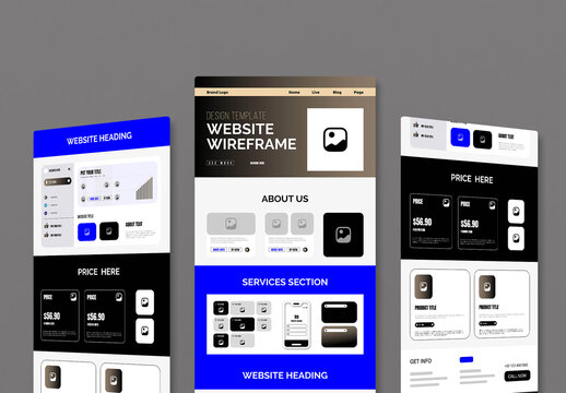 Clean Responsive Website Wireframe Template for Designers