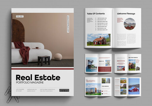 Modern Real Estate Magazine Template Layout