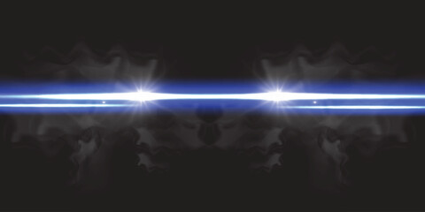 Cars light effect. White glow car headlight bright beams ray isolated on transparent background   © Alesya